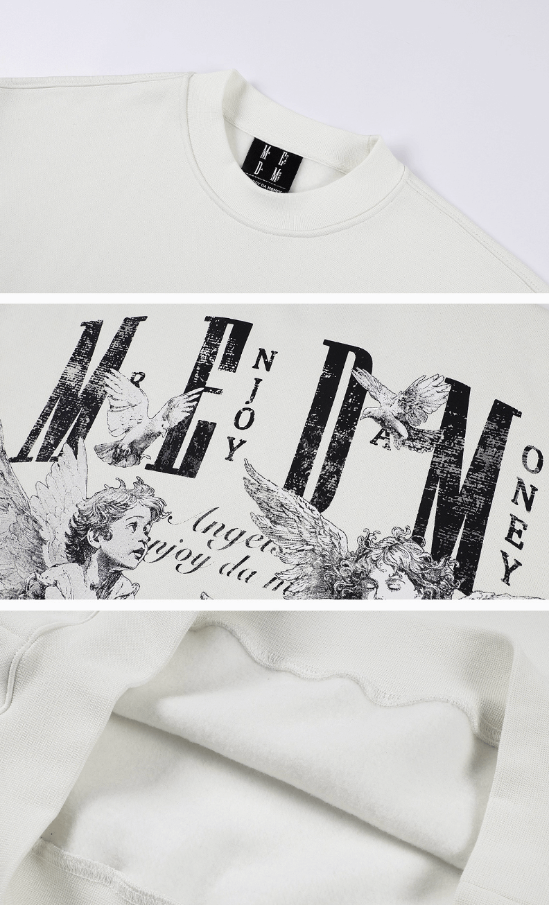 MEDM Angel Print Patch Sweatshirt | Face 3 Face