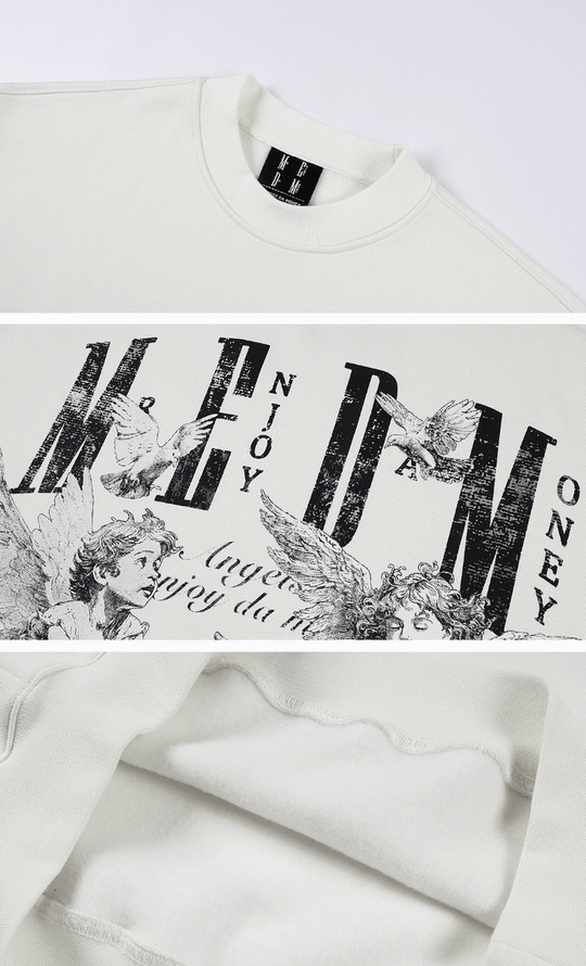 MEDM Angel Print Patch Sweatshirt | Face 3 Face
