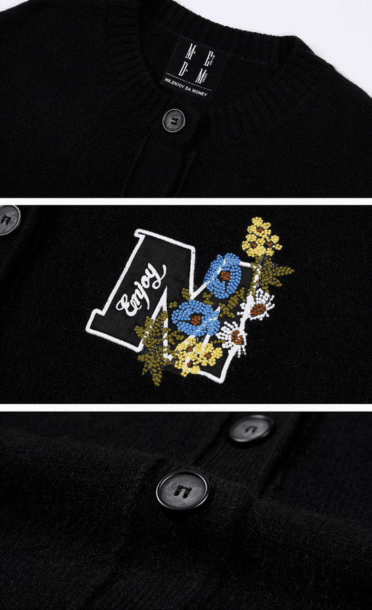 MEDM Floral Embroidered Knit Cardigan | Face 3 Face