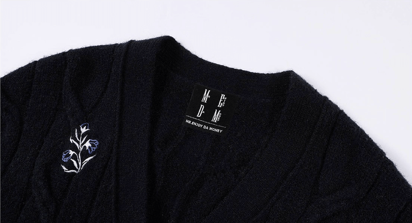 MEDM Floral Butterfly Embroidered Cable Knit Cardigan | Face 3 Face