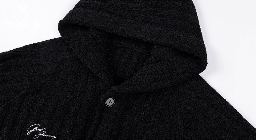 MEDM Stripe Knit Hooded Cardigan | Face 3 Face