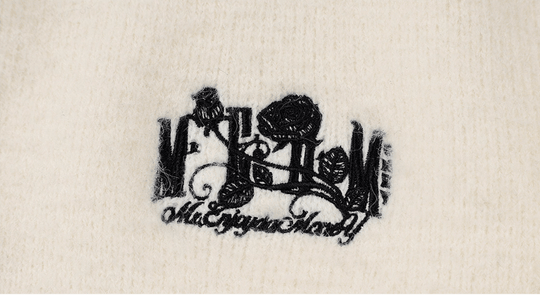 MEDM Rose Embroidered Half Zip Knit Sweater | Face 3 Face