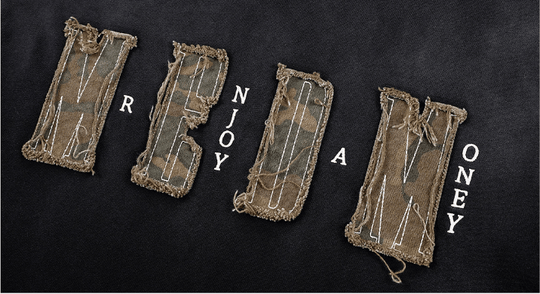 MEDM Frayed Logo Patch Washed Distressed Long Sleeve Tee | Face 3 Face