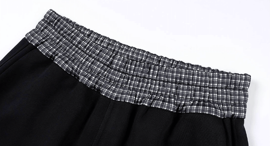MEDM Plaid Waist Design Baggy Sweatpants | Face 3 Face