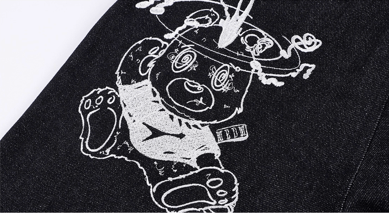 MEDM Stunner Bear Star Embroidered Baggy Jeans | Face 3 Face