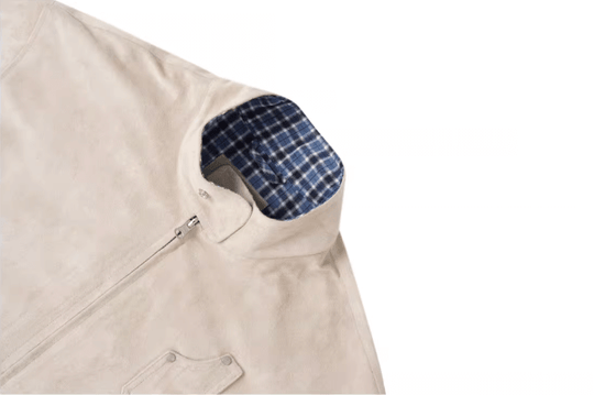 Labt Suede Leather Lined Plaid Harrington Jacket | Face 3 Face