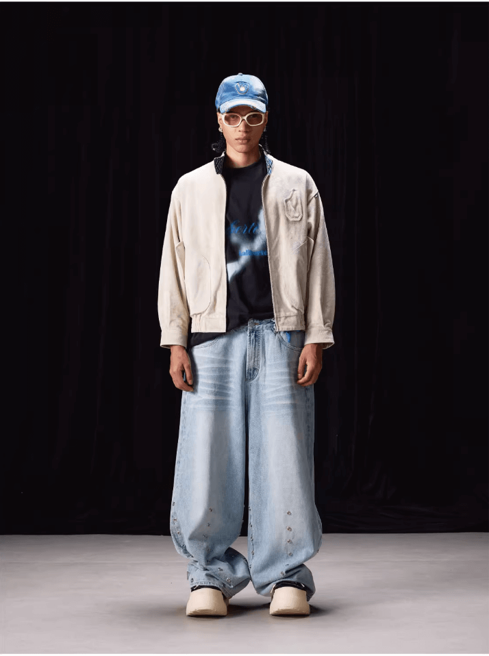 Labt Suede Leather Lined Plaid Harrington Jacket | Face 3 Face