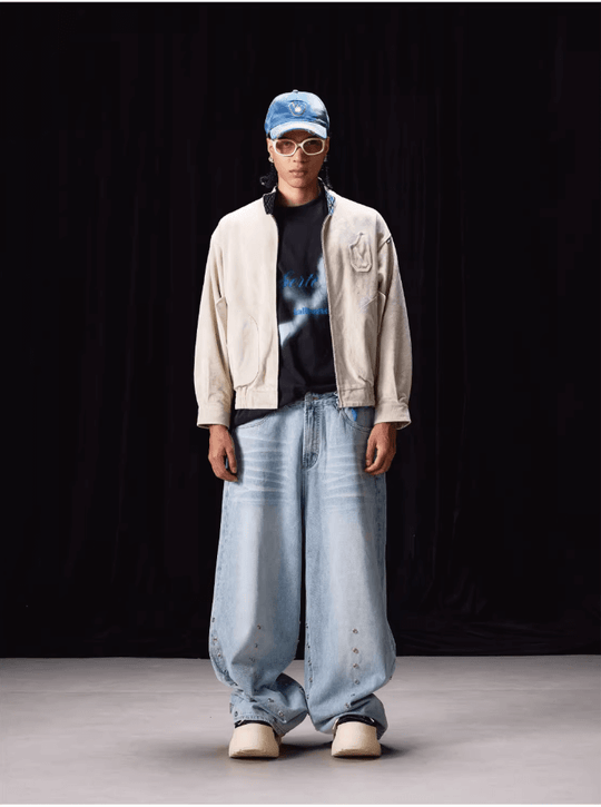 Labt Suede Leather Lined Plaid Harrington Jacket | Face 3 Face