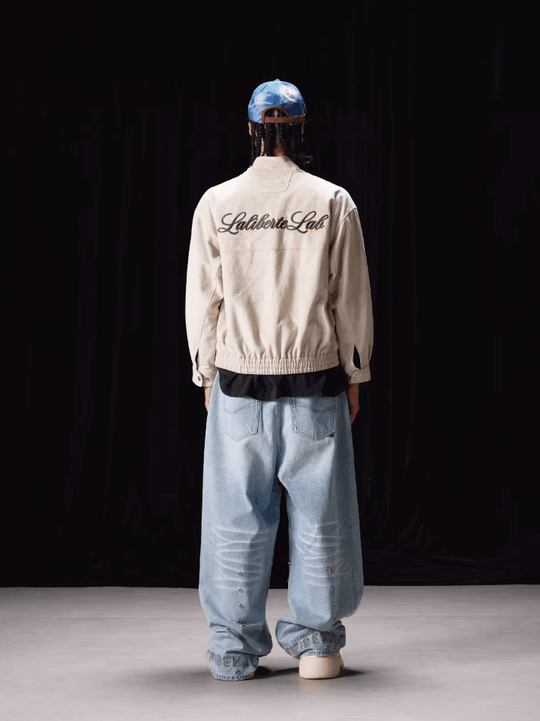 Labt Suede Leather Lined Plaid Harrington Jacket | Face 3 Face