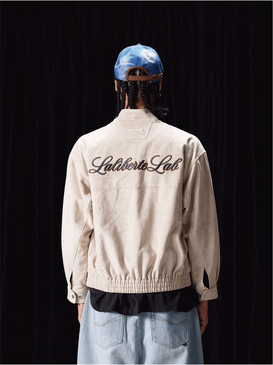 Labt Suede Leather Lined Plaid Harrington Jacket | Face 3 Face