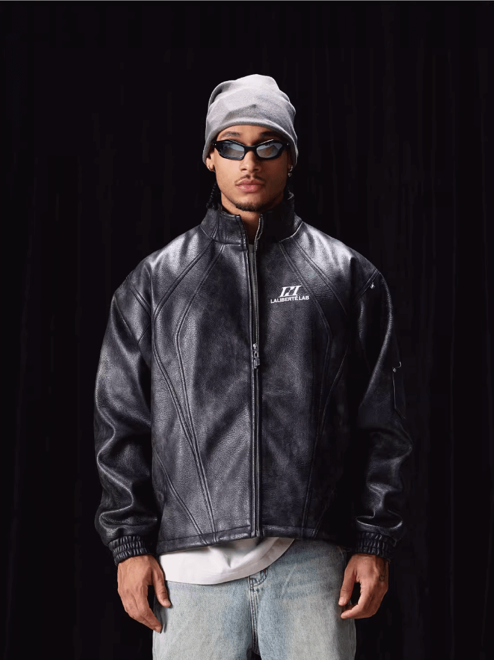 Labt PU Leather Structured Racing Jacket | Face 3 Face