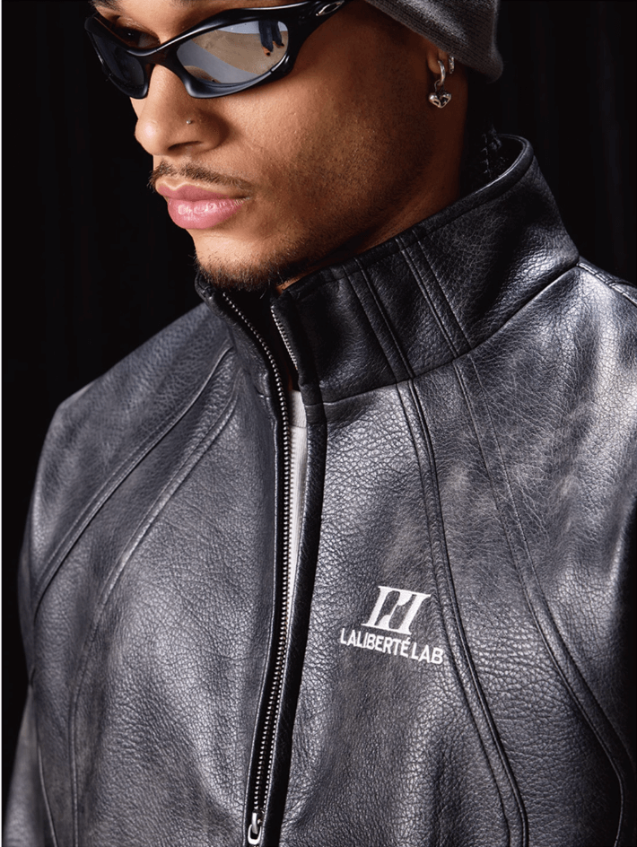 Labt PU Leather Structured Racing Jacket | Face 3 Face