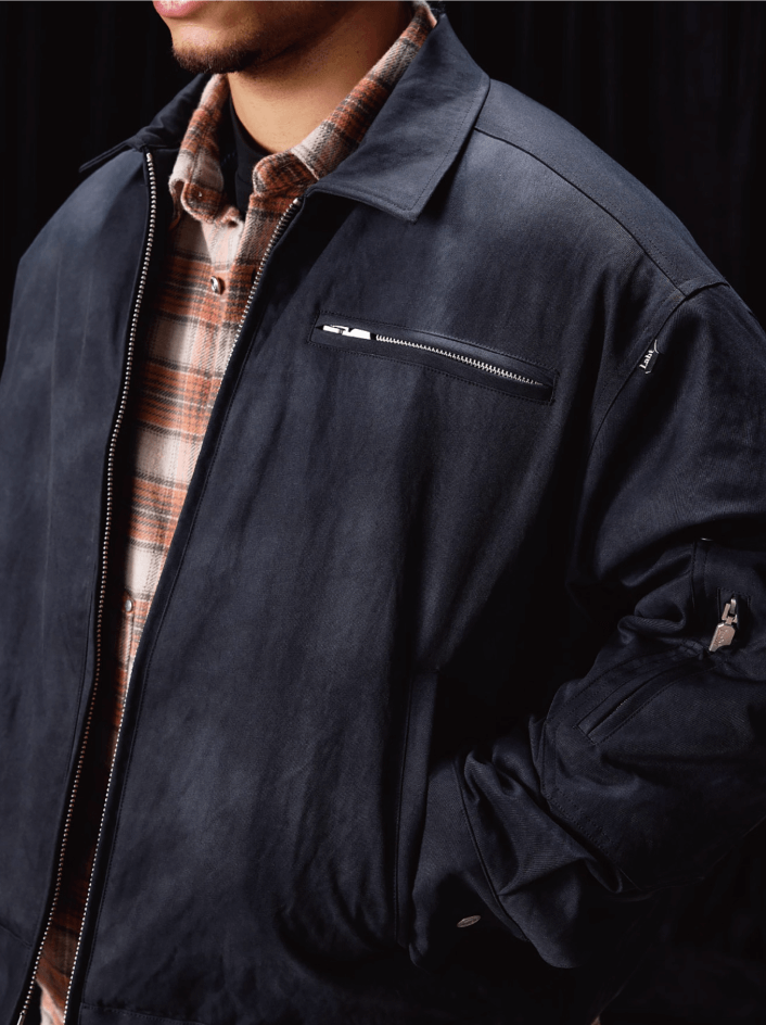 Labt Printed Vintage Effect Quilted Work Jacket | Face 3 Face