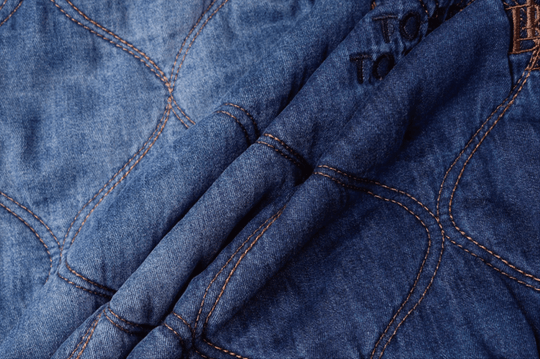 Labt Washed Denim Quilted Baseball Jacket | Face 3 Face