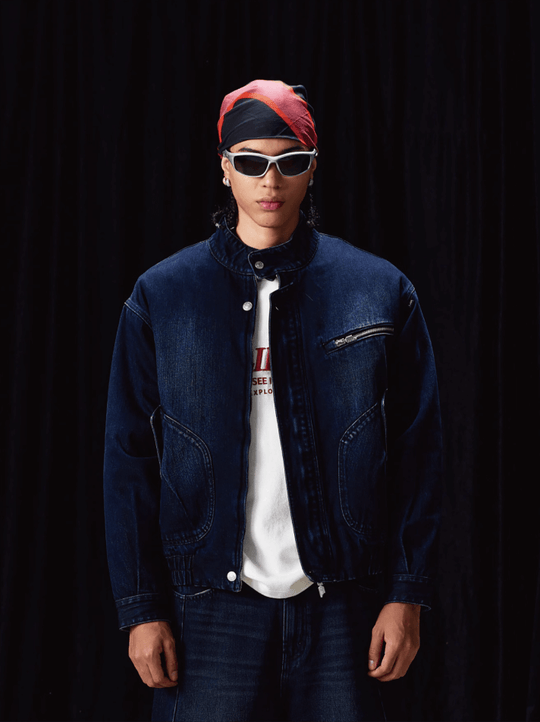 Labt Washed Denim Wellington Jacket | Face 3 Face