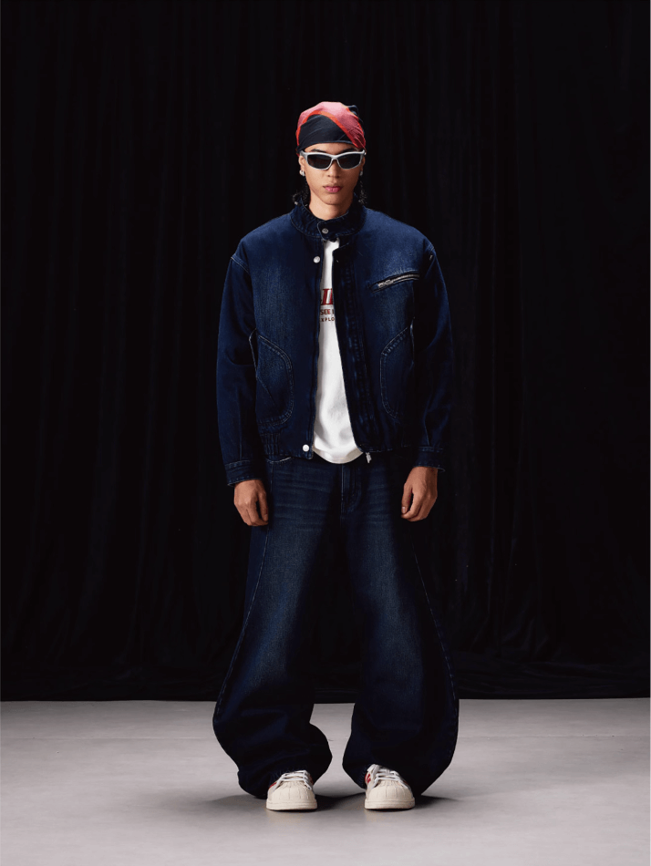 Labt Washed Denim Wellington Jacket | Face 3 Face