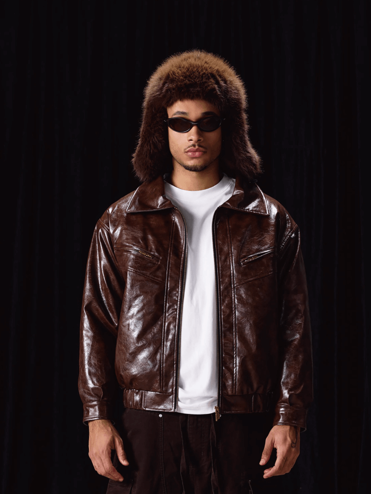 Labt Oil Waxed PU Leather Jacket | Face 3 Face