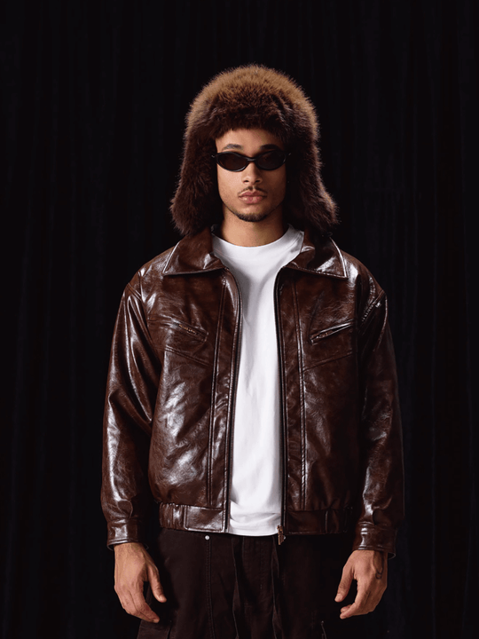 Labt Oil Waxed PU Leather Jacket | Face 3 Face