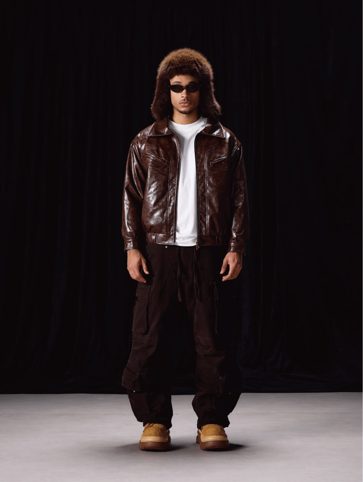 Labt Oil Waxed PU Leather Jacket | Face 3 Face