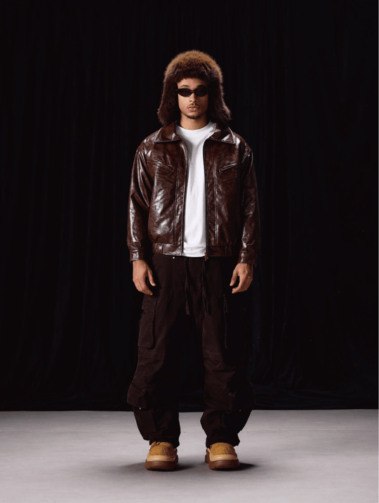 Labt Oil Waxed PU Leather Jacket | Face 3 Face