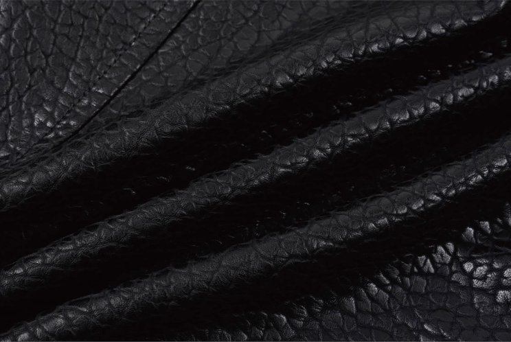 Labt Elephant Grain PU Leather Embroidered Patch Jacket | Face 3 Face