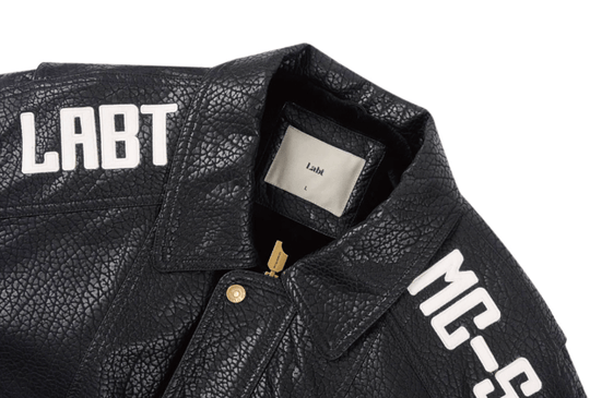Labt Elephant Grain PU Leather Embroidered Patch Jacket | Face 3 Face
