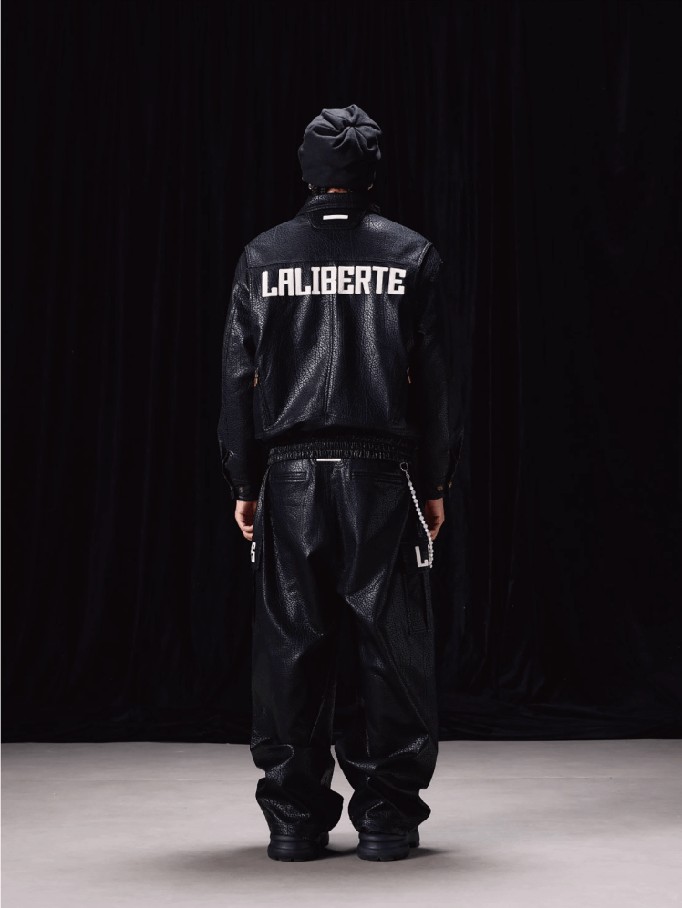 Labt Elephant Grain PU Leather Embroidered Patch Jacket | Face 3 Face