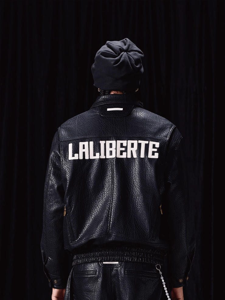 Labt Elephant Grain PU Leather Embroidered Patch Jacket | Face 3 Face