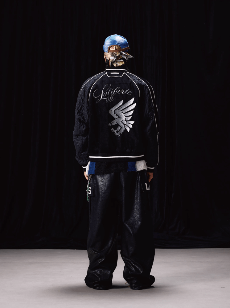 Labt Eagle Embroidered Velvet Feel Souvenir Jacket | Face 3 Face