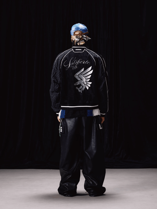 Labt Eagle Embroidered Velvet Feel Souvenir Jacket | Face 3 Face