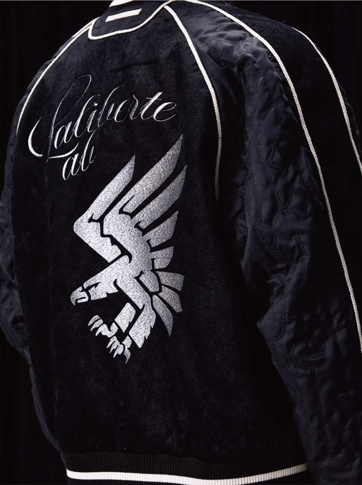 Labt Eagle Embroidered Velvet Feel Souvenir Jacket | Face 3 Face