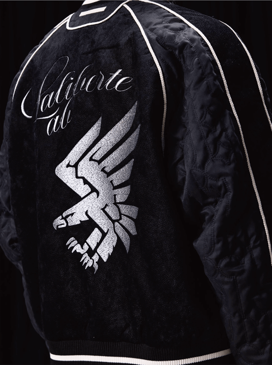 Labt Eagle Embroidered Velvet Feel Souvenir Jacket | Face 3 Face