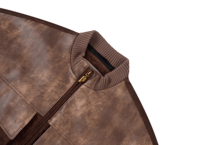 Labt PU Leather Suede Patchwork Pocket Jacket | Face 3 Face