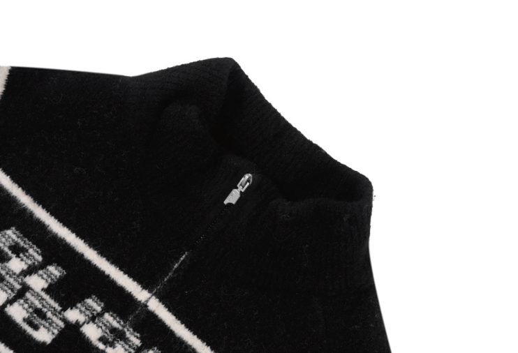 Labt Striped Jacquard Knit Zip Up Jacket | Face 3 Face