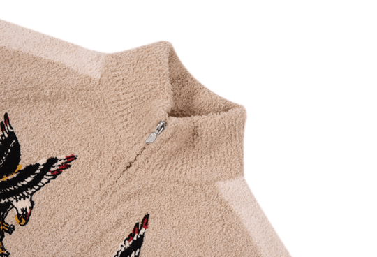 Labt Eagle Embroidered Sherpa Zip Up Jacket | Face 3 Face