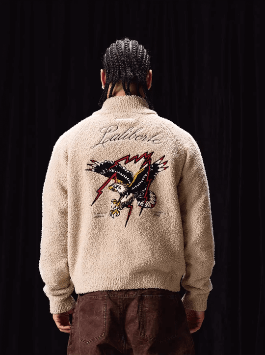Labt Eagle Embroidered Sherpa Zip Up Jacket | Face 3 Face