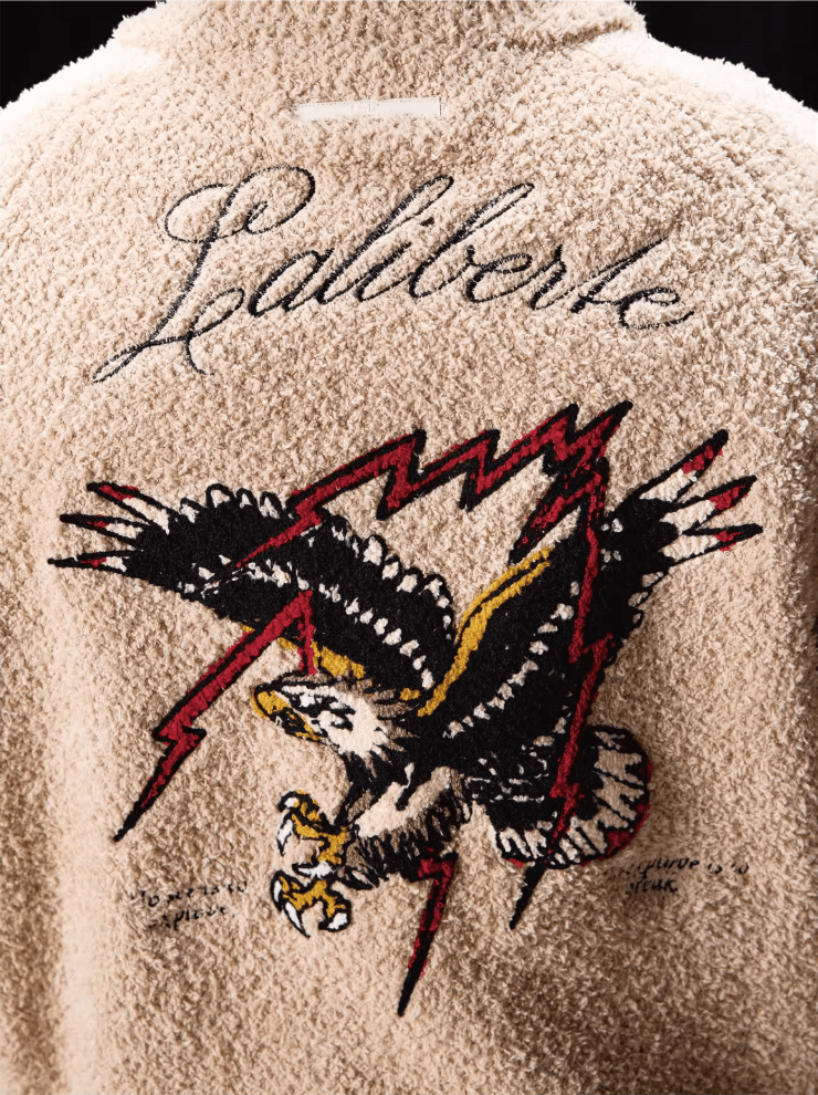 Labt Eagle Embroidered Sherpa Zip Up Jacket | Face 3 Face