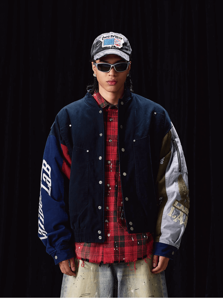 Labt Colorblock Patchwork Bomber Jacket | Face 3 Face