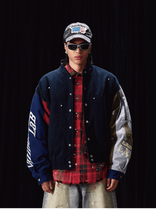 Labt Colorblock Patchwork Bomber Jacket | Face 3 Face