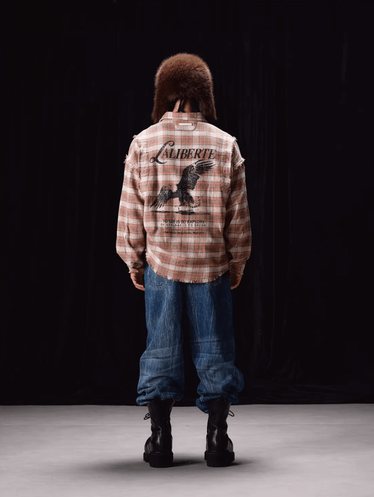 Labt Frayed Plaid Flannel Long Sleeve Shirt | Face 3 Face