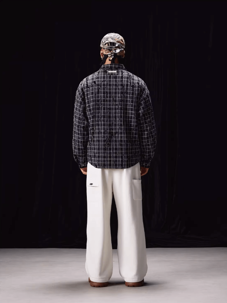 Labt Plaid Flannel Patch Embroidered Long Sleeve Shirt | Face 3 Face