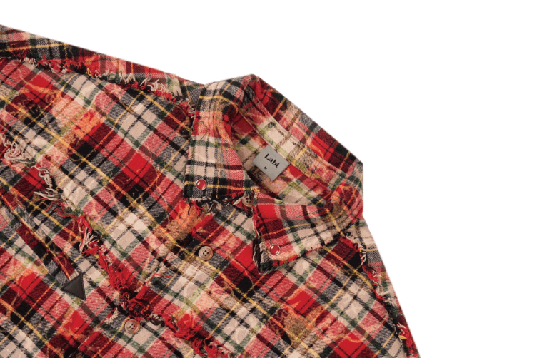 Labt Western Plaid Frayed Flannel Long Sleeve Shirt | Face 3 Face