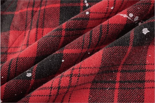 Labt Splash Ink Plaid Frayed Flannel Long Sleeve Shirt | Face 3 Face