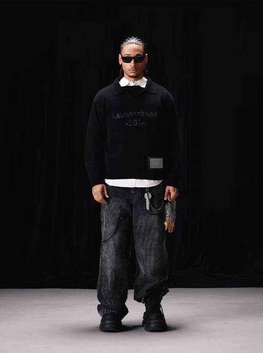 Labt Patch Embroidery Polo Knit Sweater | Face 3 Face