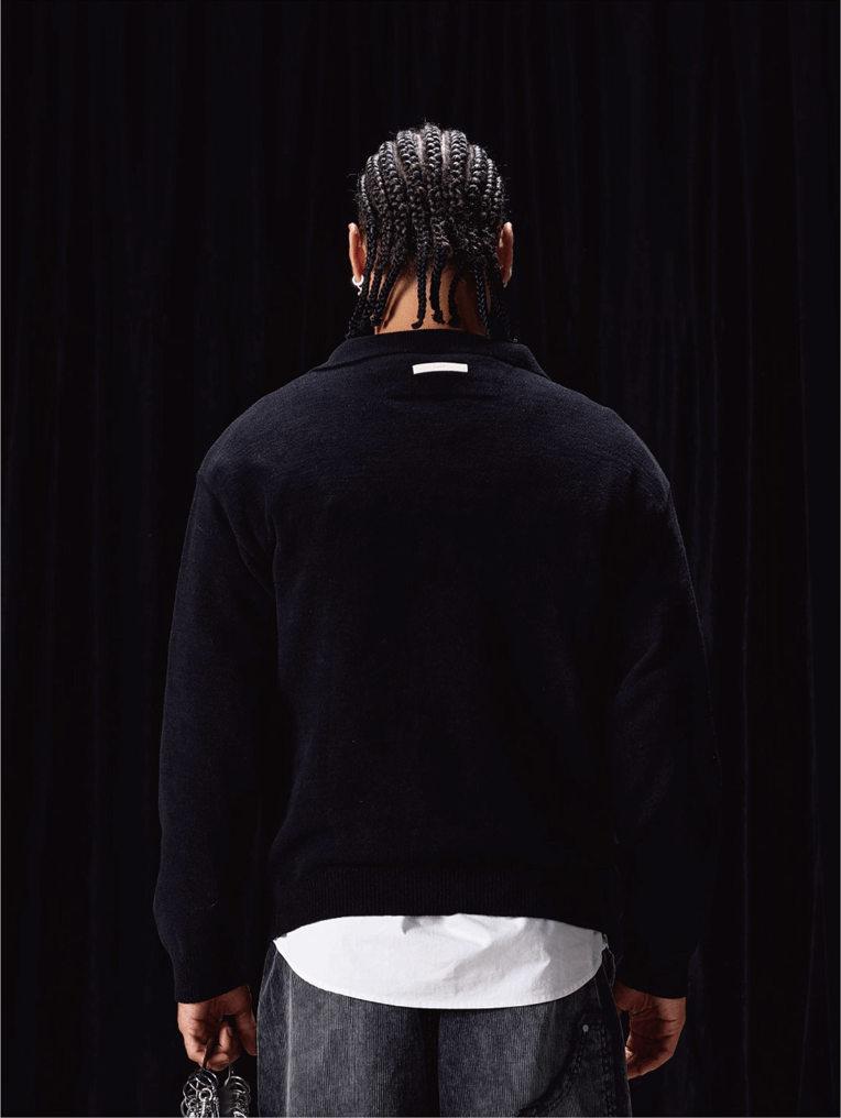 Labt Patch Embroidery Polo Knit Sweater | Face 3 Face