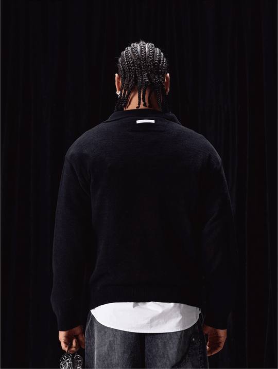 Labt Patch Embroidery Polo Knit Sweater | Face 3 Face
