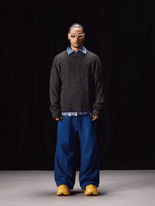 Labt Blue Stitch Work Knit Sweater | Face 3 Face