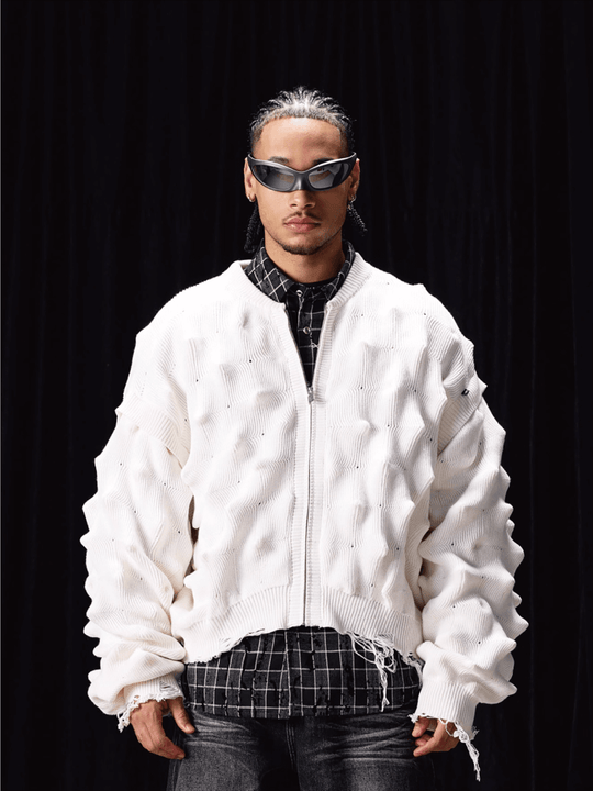 Labt Wave Distressed Knit Cardigan | Face 3 Face