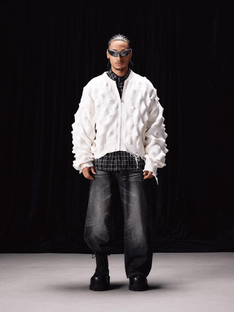 Labt Wave Distressed Knit Cardigan | Face 3 Face