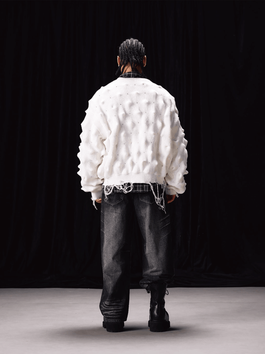 Labt Wave Distressed Knit Cardigan | Face 3 Face